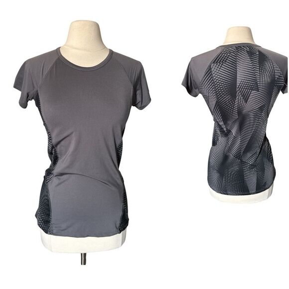Reebok Women's Performance Athletic  Gray Black Workout Top Sz Small‎ - Picture 1 of 7